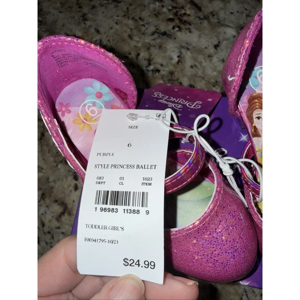 DisneyToddler GirlsPrincess Maryjane Dress Pumps Shoes Purple Size‎ 6T. 4311